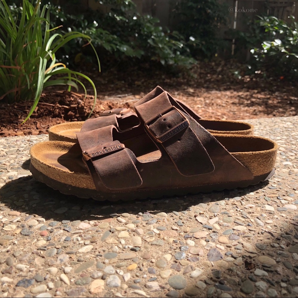 Birkenstock Arizona Waxy Leather Habana Sandals